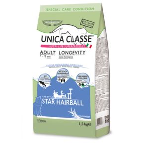 Корм Unica Classe Adult Longevity Star Hairball Trout - Уника Классе для взрослых кошек с форелью